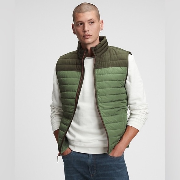 GAP Other - Gap ColdControl Colorblock puffer vest - green moss - XS - NWT